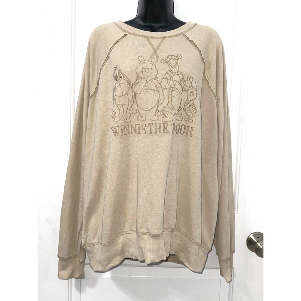 Winnie the pooh embroidered tan sweatshirt
